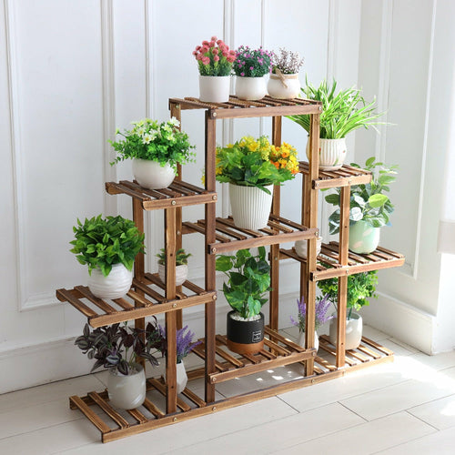 Indoor 9 Tier Wooden Plant Home Decor Stand Armaan Enterprises