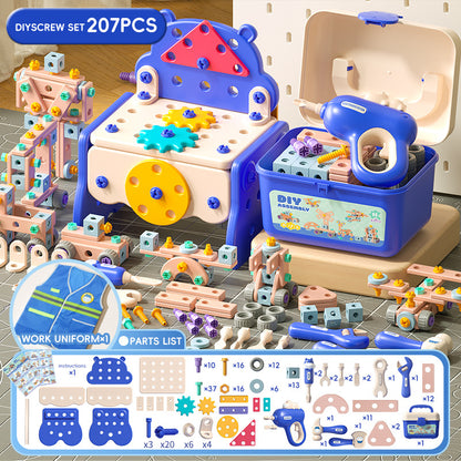 Kids Assembly Screw Tool Box with Electric Drill