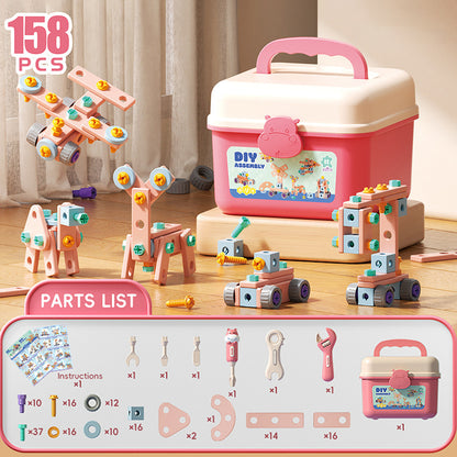 Kids Assembly Screw Tool Box with Electric Drill