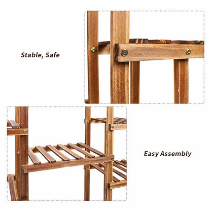 Indoor 9 Tier Wooden Plant Home Decor Stand Armaan Enterprises