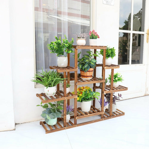 Indoor 9 Tier Wooden Plant Home Decor Stand Armaan Enterprises