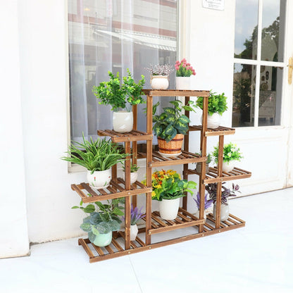 Indoor 9 Tier Wooden Plant Home Decor Stand Armaan Enterprises