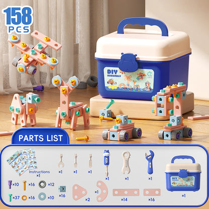 Kids Assembly Screw Tool Box with Electric Drill
