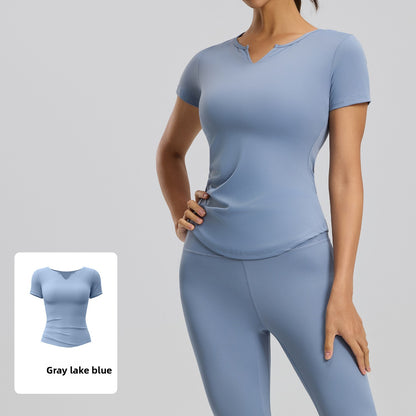 Womens Quick-Dry V-Neck Fitness Top Armaan Enterprises