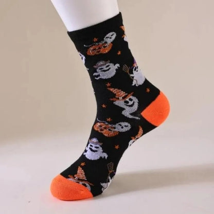 Pumpkin Skeleton Halloween Socks for Women