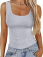 Womens Ribbed Sleeveless Tank Top